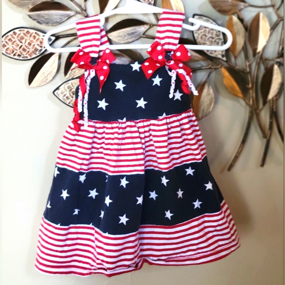 Navy and Red Starry Kids Dress